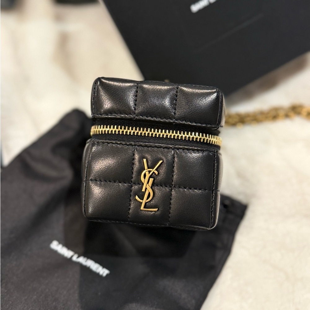 NWT Saint Laurent Black Mini Bag with Gold Accents